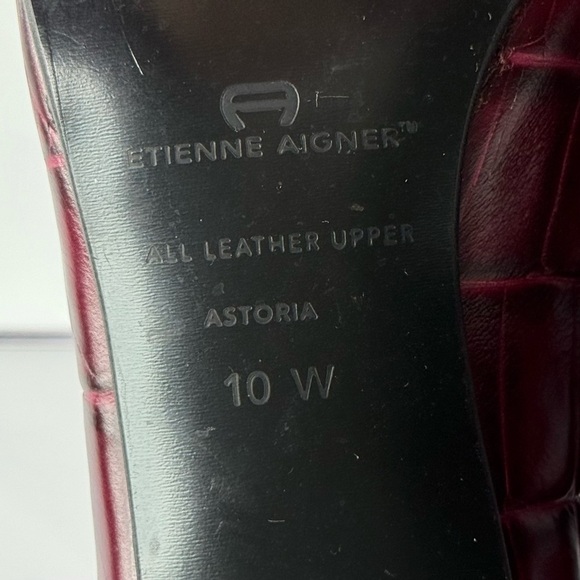 Etienne Aigner Burgundy Heels Classic Sophisticated Design Size 10W - Picture 9 of 10